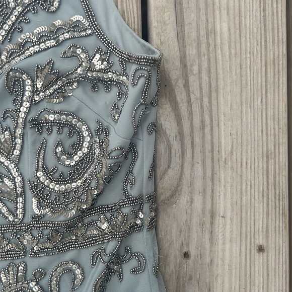 Adrianna Papell Embellished Sequined Sleeveless Sheath Dress Size 14 Beaded - Picture 4 of 16